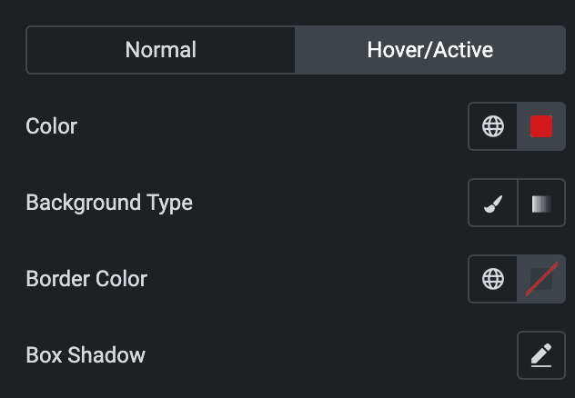 Info Group: Button Style Settings(Hover/Active)