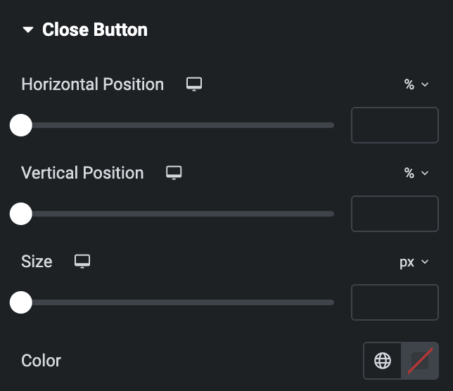 Image Hotspot: Close Button Style Settings