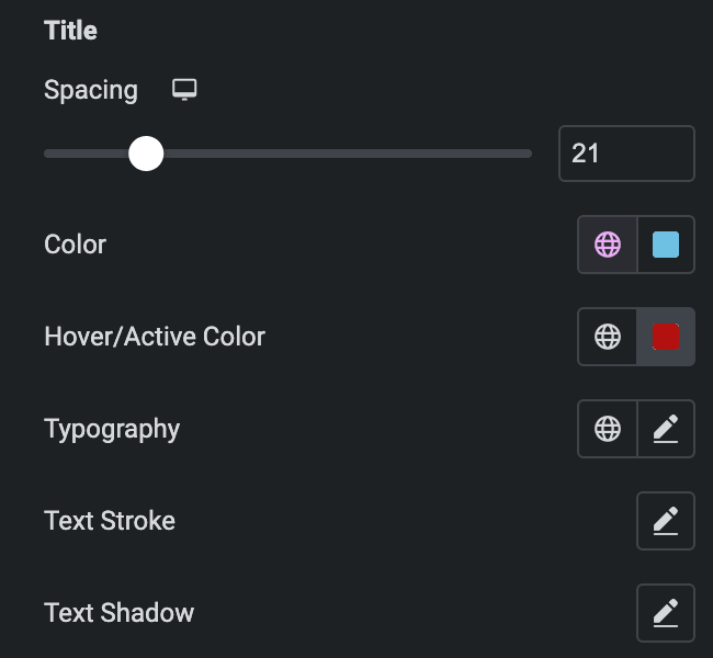 Info Group: Title Style Settings