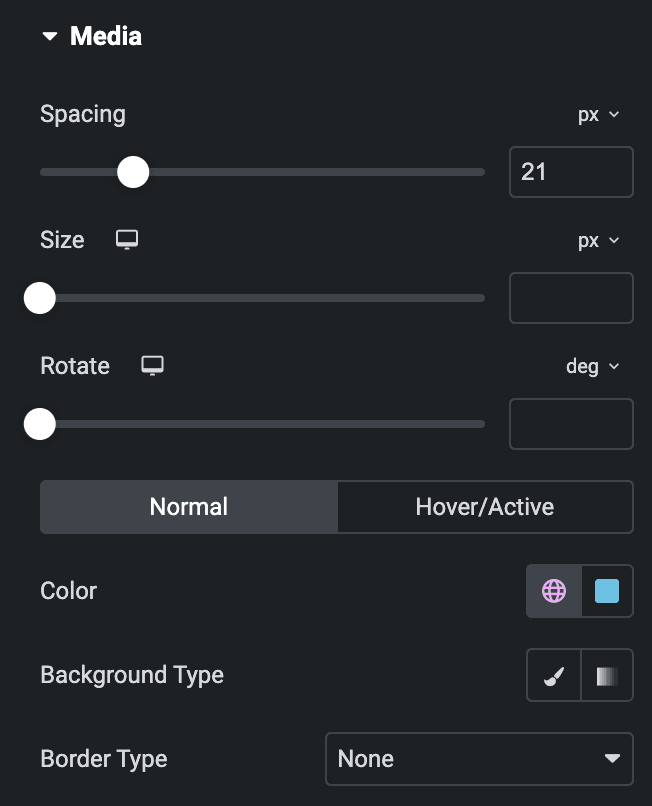 Info Group: Media Style Settings(Normal)