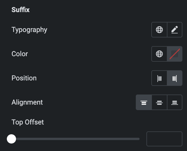 Circular Progress: Suffix Style Settings