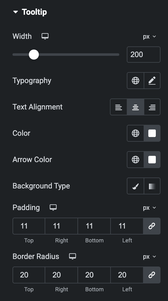 Image Stack: Tooltip Style Settings