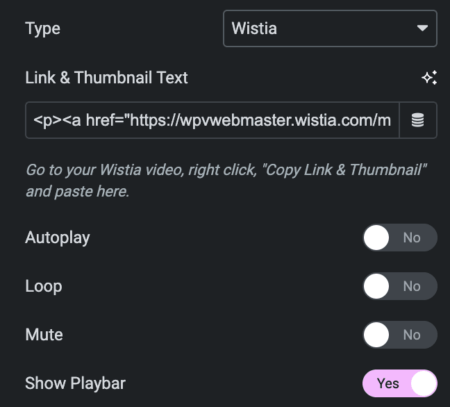 Devices: Video Background Settings(Wistia)