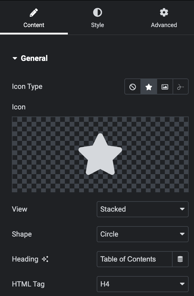 Table Of Content: General Settings