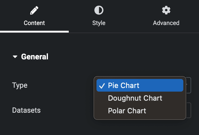 Radial Charts: Content Settings