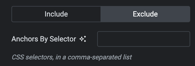 Table Of Content: Exclude HTML Tag Settings