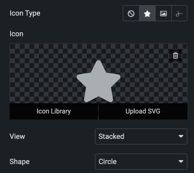 Call To Action: Icon Type Settings