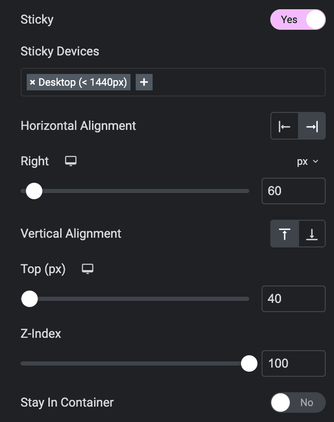 Table Of Content: Sticky Settings