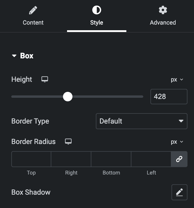 Call To Action: Box Style Settings