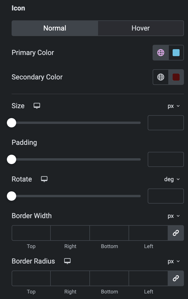 Call To Action: Primary Button Icon Style Settings