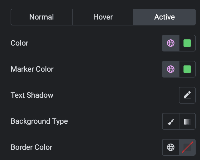 Table Of Content: List Style Settings(Active)