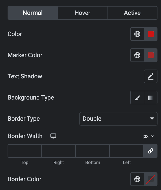 Table Of Content: List Style Settings(Normal)