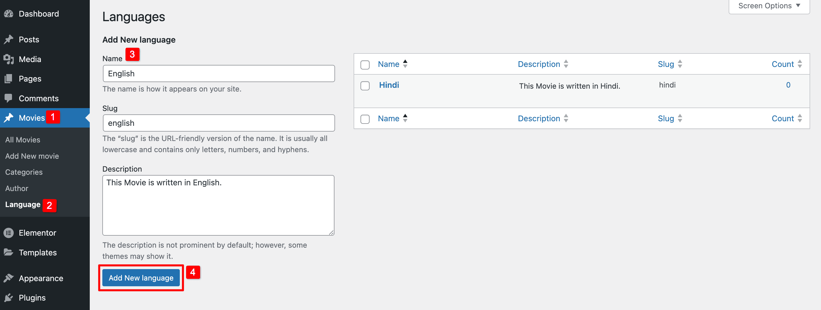 Advanced Custom Fields: Create Taxonomy Terms Settings