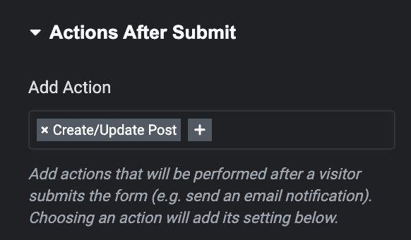 Elementor Form: Create/Update Post