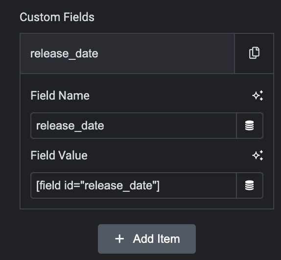 Elementor Form: Custom Fields Settings