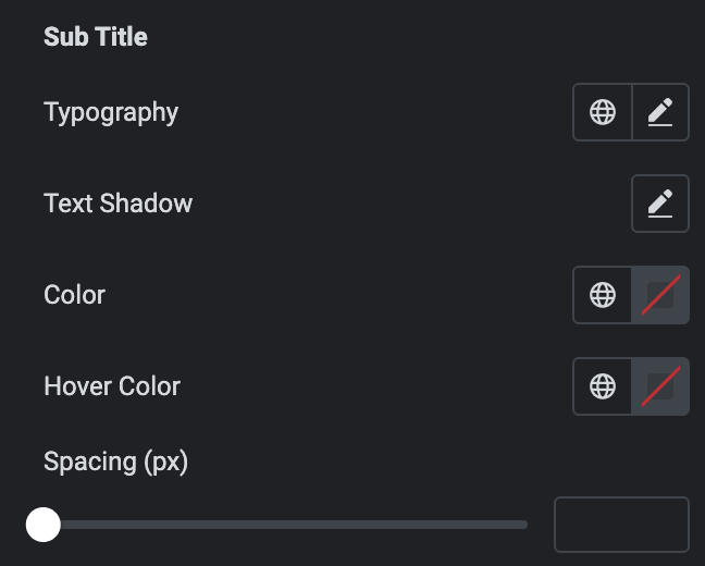 Call To Action: Sub Title Style Settings