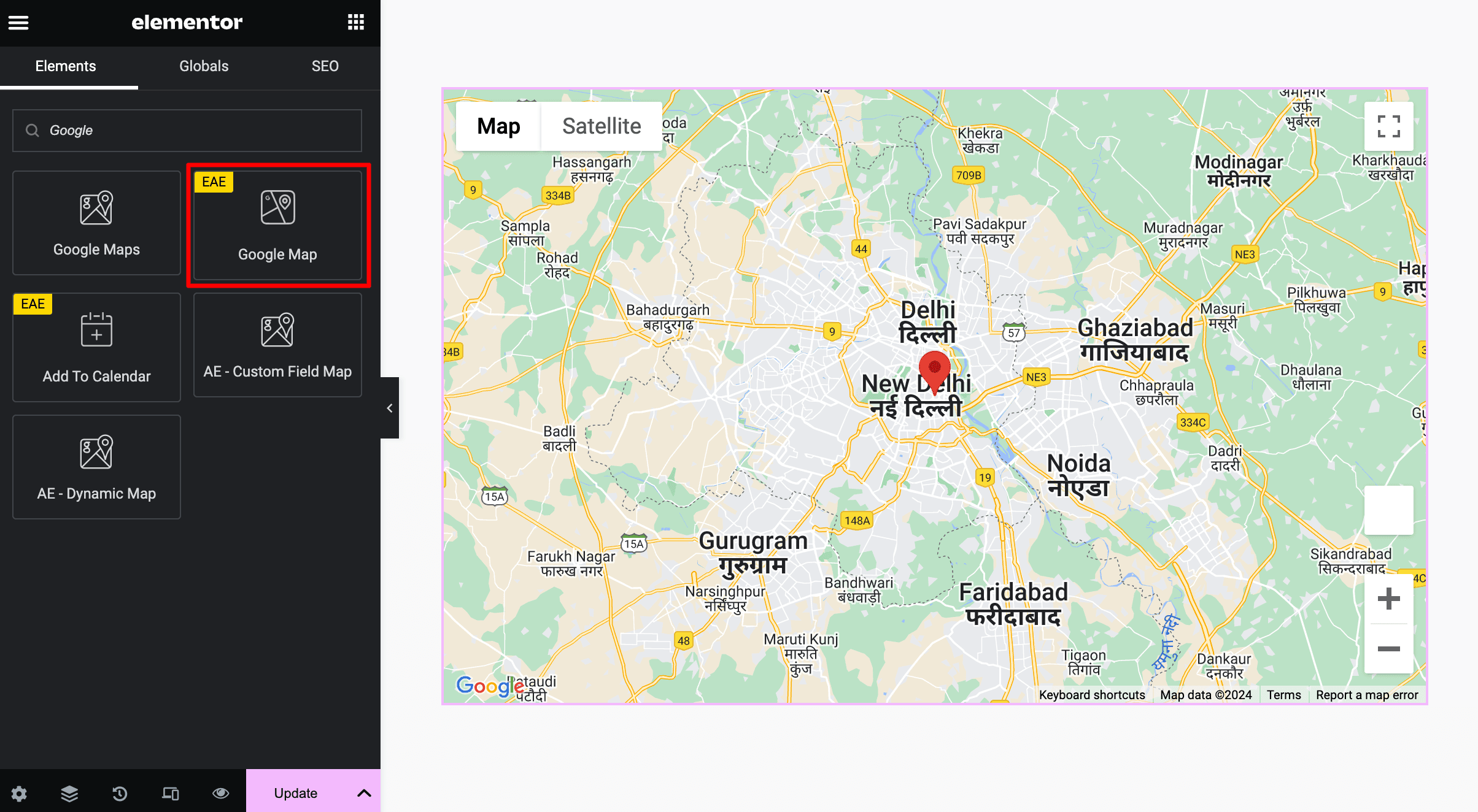 EAE: Google Map Widget