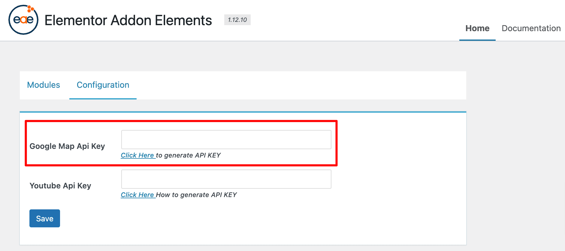 Insert Google Map API Key