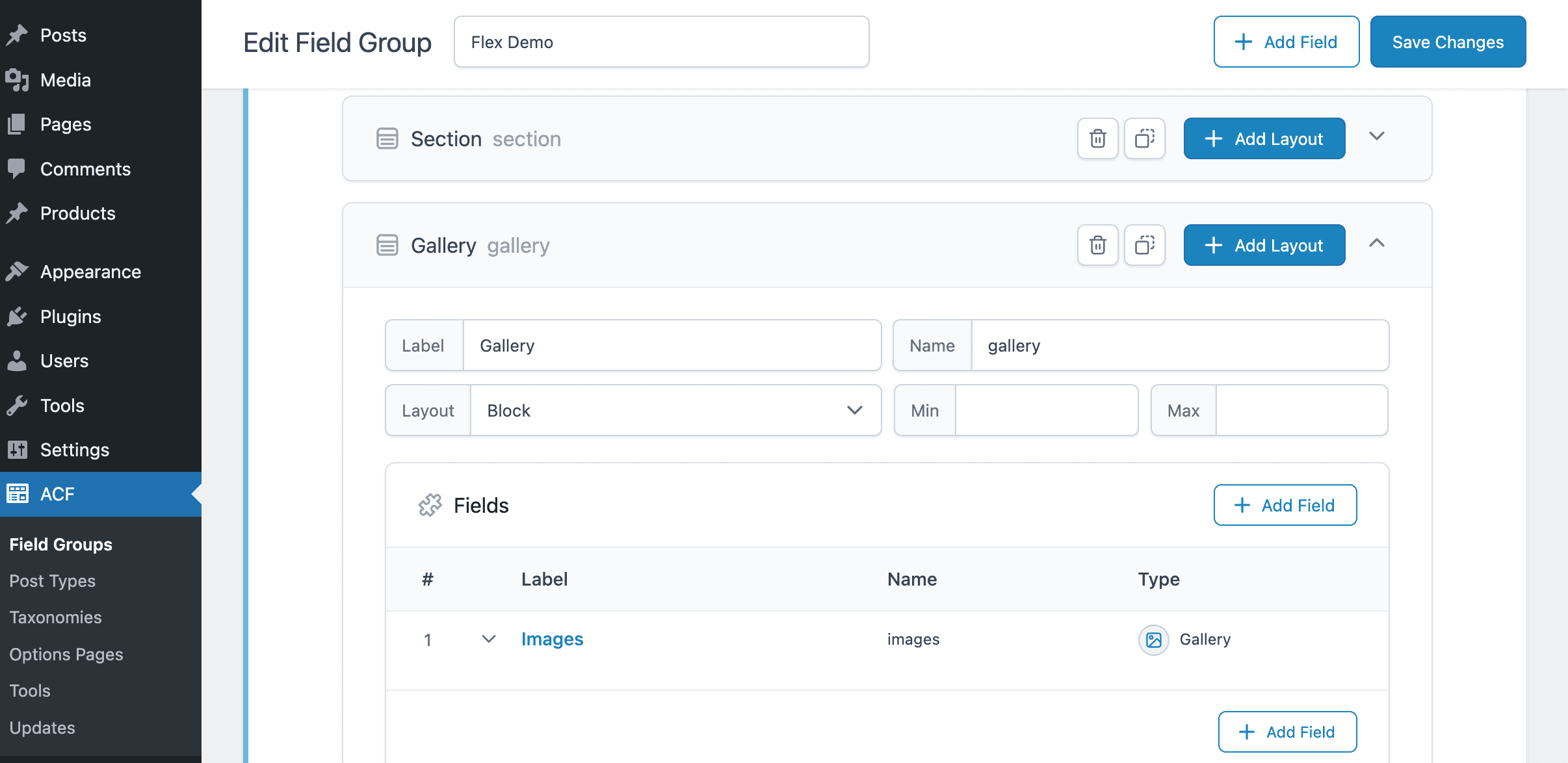 ACF: Creating two Layout