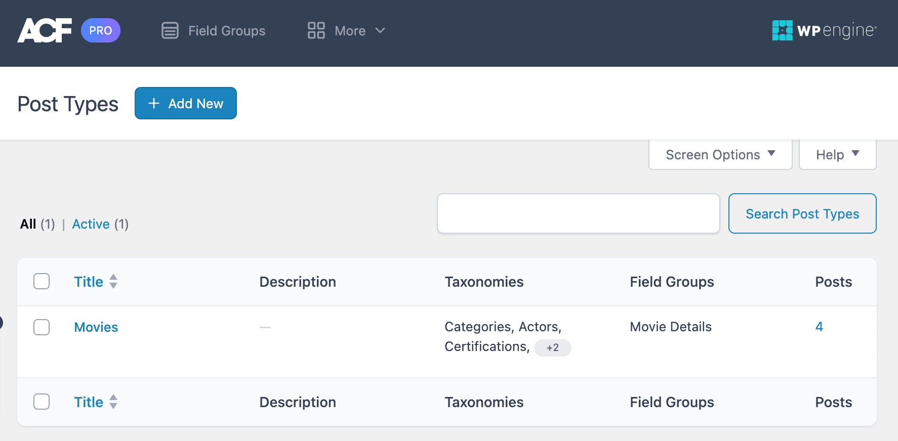 Advanced Custom Fields: Custom Post Types