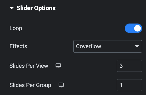 Woo Products: Slider Options Settings