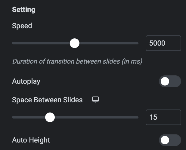 Woo Products: Slider Options Settings