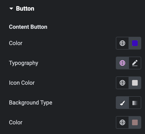 Woo Products: Content Button Style Settings