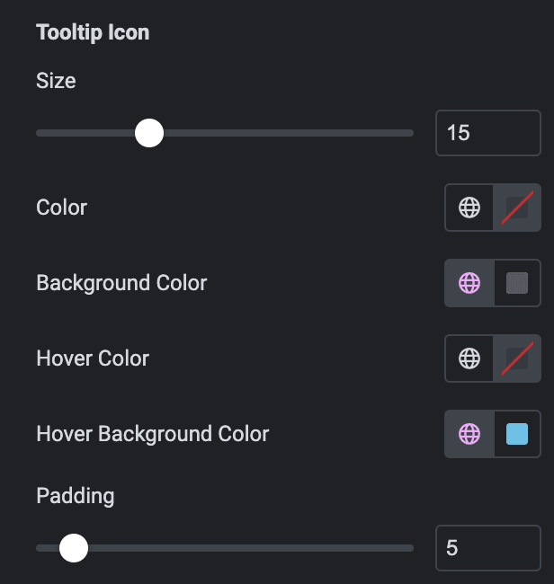 Comparison Table: Tooltip Icon Style Settings