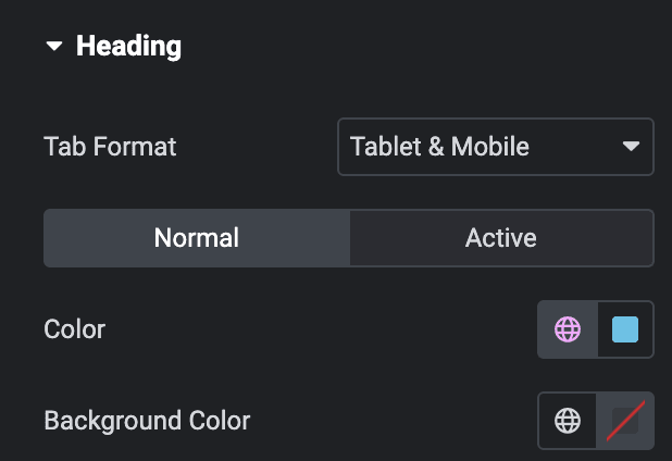 Comparison Table: Heading Style Settings(Normal)