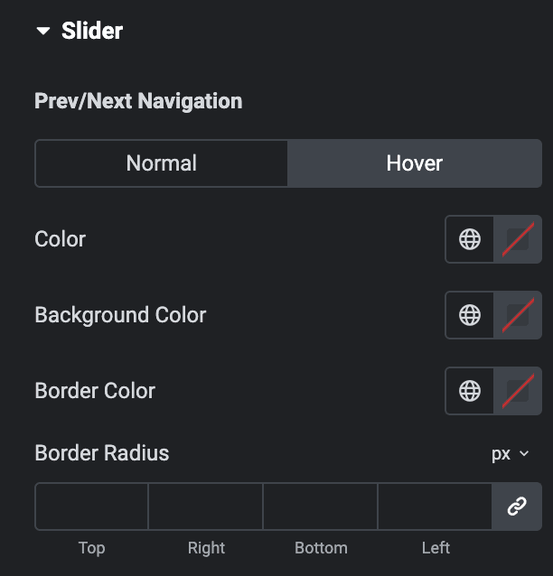 Woo Products: Slider Prev/Next Navigation Style Hover Settings