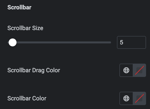 Woo Products: Slider Scrollbar Style Settings