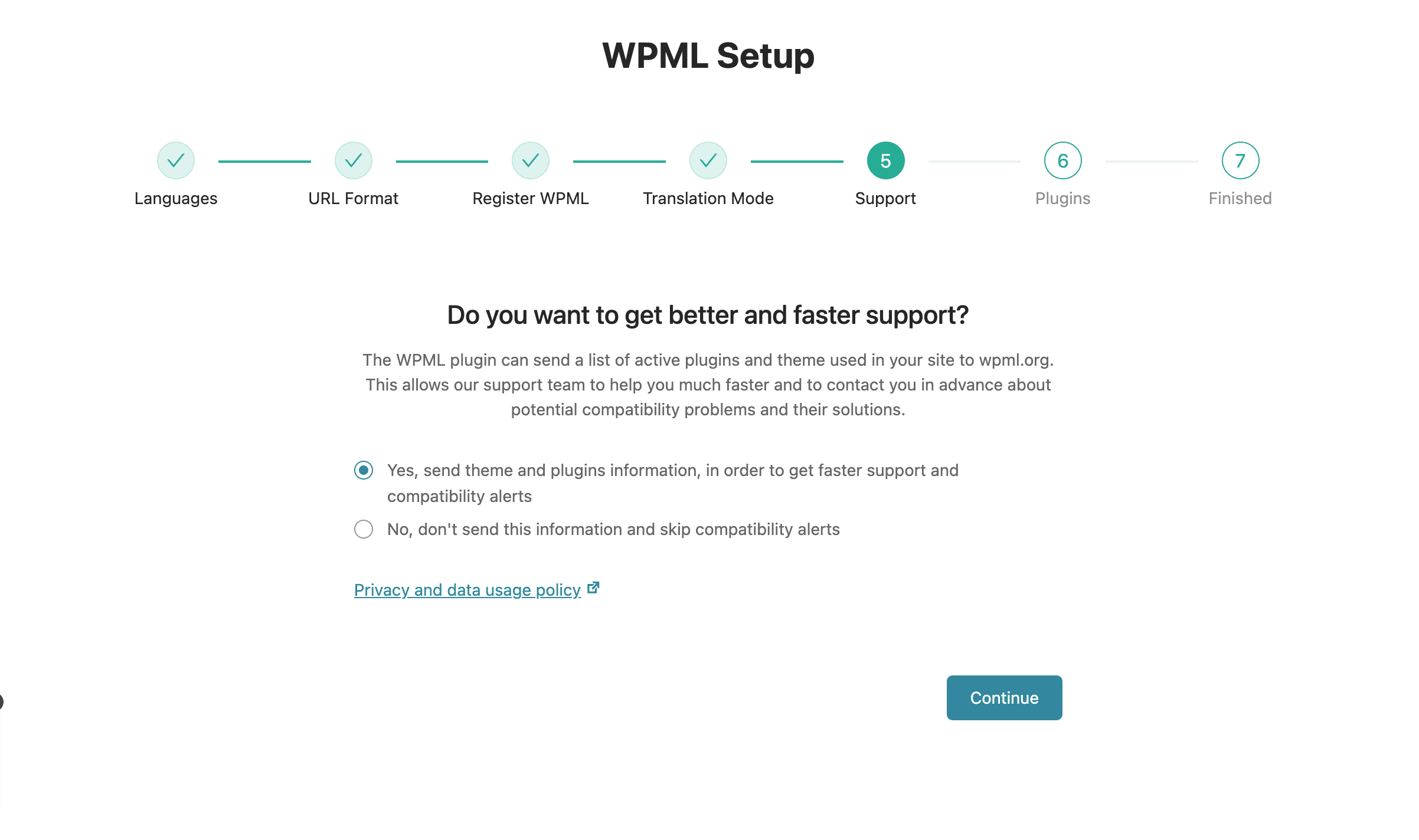 WPML: Support Settings