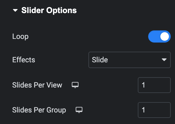 Testimonial Slider: Slider Options Settings