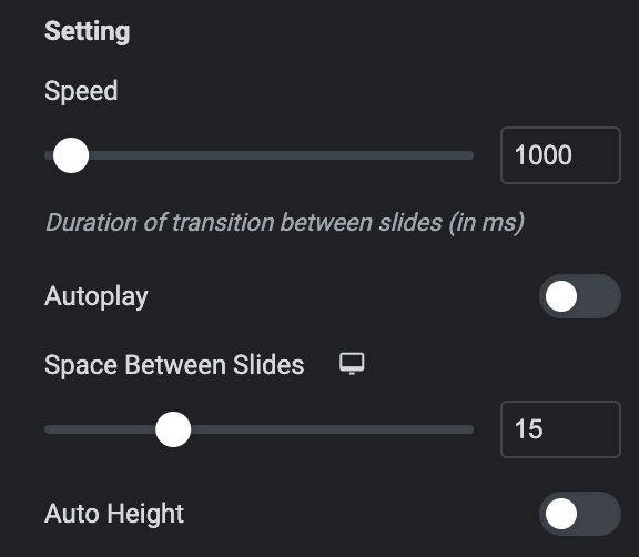 Testimonial Slider: Slider Options Settings