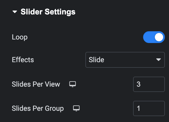 Woo Category: Slider Settings