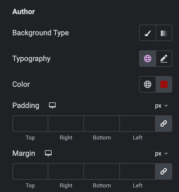 Testimonial Slider: Preset Author Style Settings