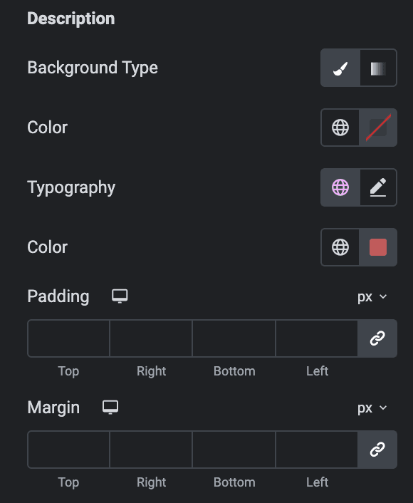 Testimonial Slider: Preset Description Style Settings