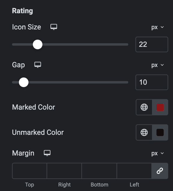 Testimonial Slider: Preset Rating Style Settings