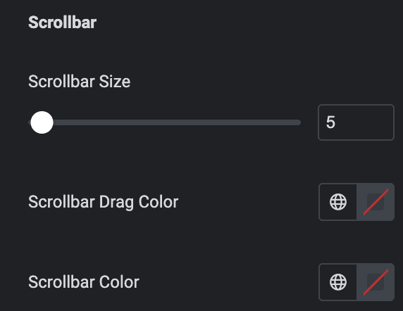 Testimonial Slider: Slider Scroll Bar Style Settings