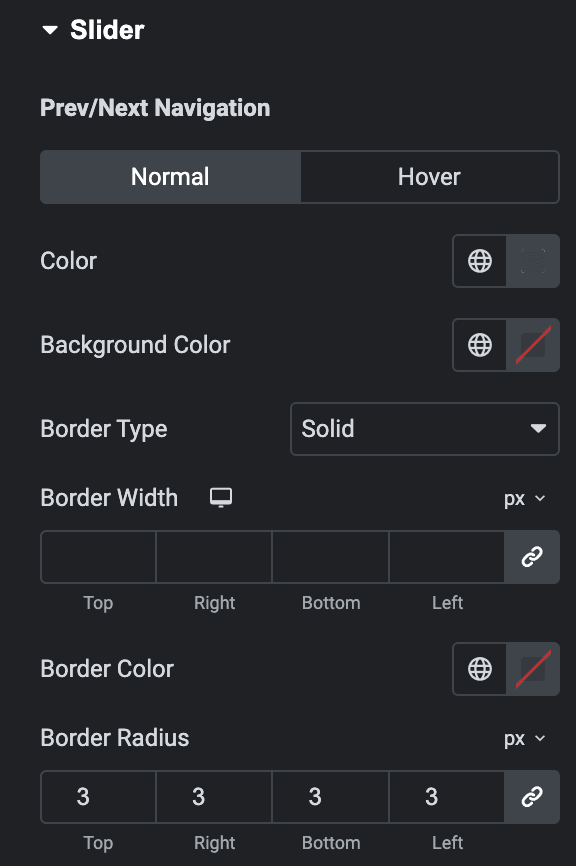 Testimonial Slider: Slider Prev/Next Navigation Style Settings(Normal)