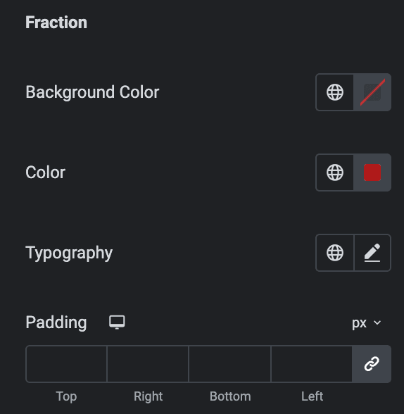 Woo Category: Fraction Style Settings