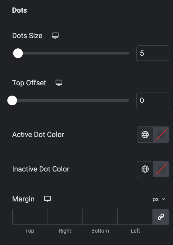 Woo Category: Dots Style Settings