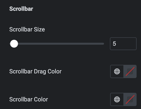 Woo Category: Scroll Bar Style Settings