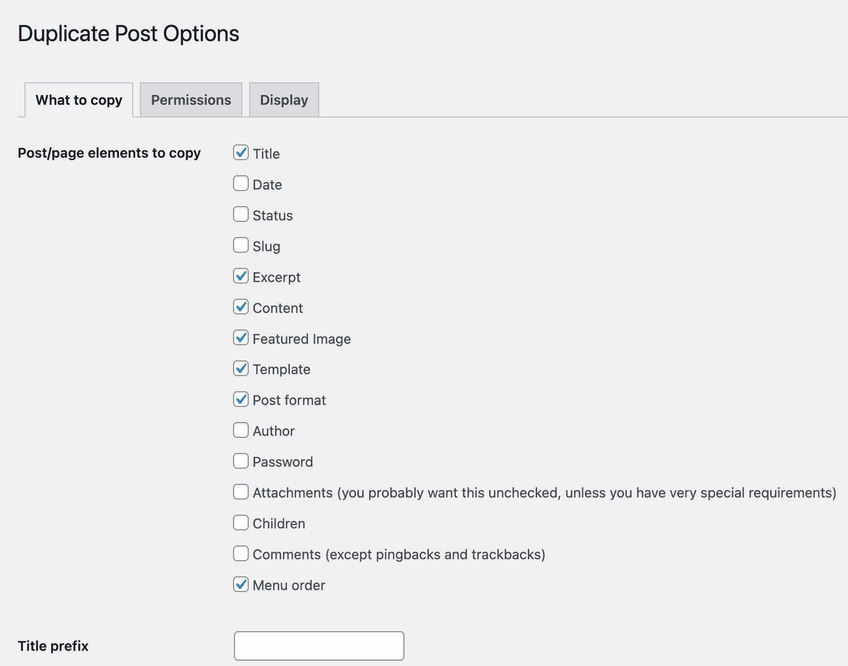 Duplicate Post Settings: What to Copy