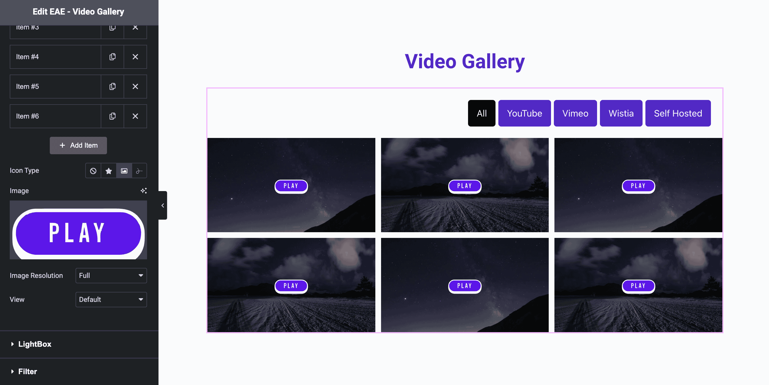 Video Gallery: Add Various Types of Icons