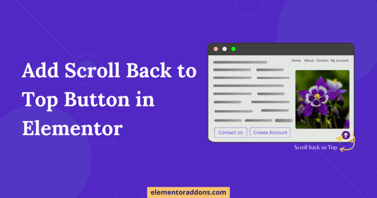 Add Scroll Back to Top in Elementor