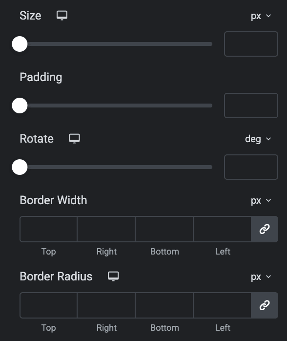 Blob Shape: Blob Content Button Icon Style Settings