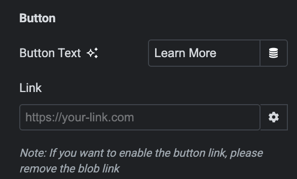 Blob Shape: Button Settings