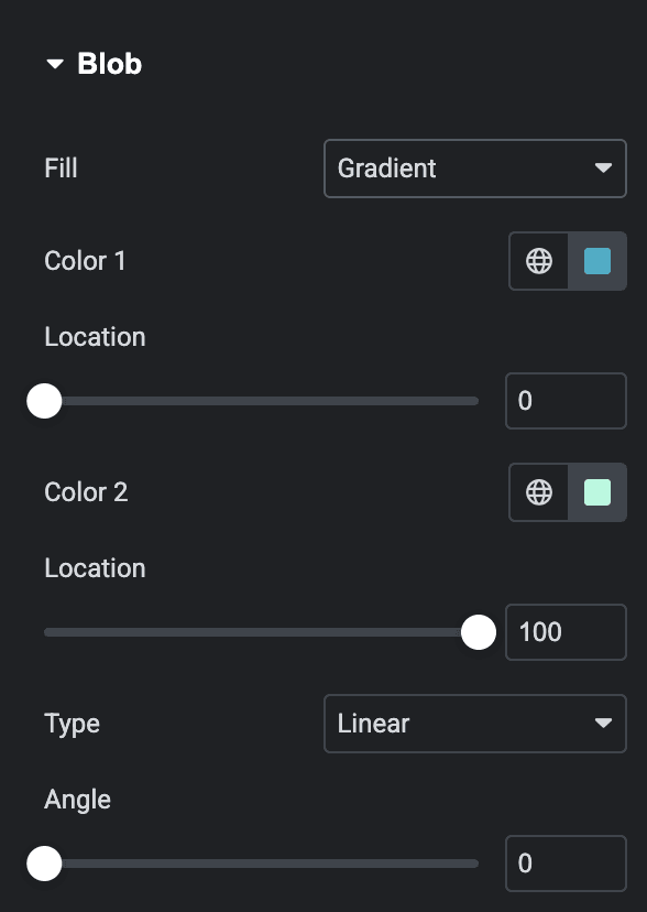 Blob Shape: Fill Type Gradient