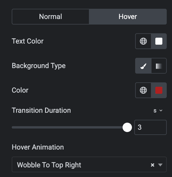 Dropbar: Button Styling Settings(Hover)